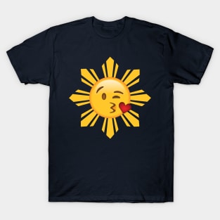 Pinoy Sun Blow Kiss Emoji Heart Wink T-Shirt